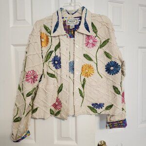Vintage Tantrums Floral Embroidered Jacket